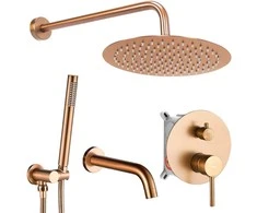 Potinkinis vonios-dušo komplektas REA Lungo, Brushed Copper, + Box