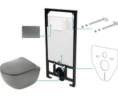 Potinkinis WC komplektas Deante Peonia 6in1, CDETDZPW, Anthracite/Titanium