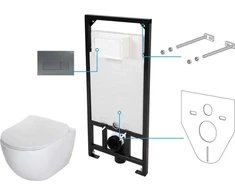 Potinkinis WC komplektas Deante Peonia 6in1, CDET6ZPW, Baltas/Titanium