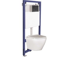 Potinkinis WC komplektas Laveo Akan Desna, Baltas+Juodas