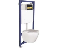 Potinkinis WC komplektas Laveo Akan Desna, Baltas+Juodas/Gold