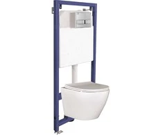 Potinkinis WC komplektas Laveo Akan Desna, Baltas+Chrome