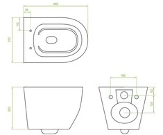 Potinkinis WC komplektas Laveo Akan Desna, Baltas+Graphite