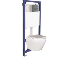 Potinkinis WC komplektas Laveo Akan Desna, Baltas+Graphite