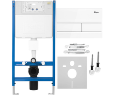 Potinkinis WC rėmas Rea K011A-Q su mygtuku T Baltas Glass