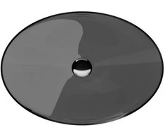 Praustuvas Besco Anya Carbon Pilkas, 50 cm, su chrome sifonu