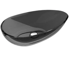 Praustuvas Besco Neya Carbon Pilkas, 60 cm, su baltu dangteliu