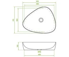 Praustuvas Laveo Asymmetric, Baltas, 50.5x41 cm