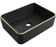 Praustuvas Mexen Catia 48 cm, Juodas matt/Gold edge