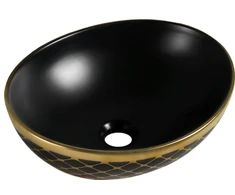 Praustuvas Mexen Elza, Juodas matt/Gold pattern