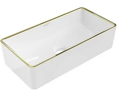Praustuvas Mexen Nadia, 46 x 23 cm, Baltas/Gold edge