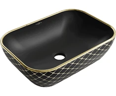 Praustuvas Mexen Rita, Juodas matt/Gold pattern