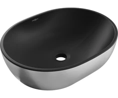 Praustuvas Mexen Viki 48 cm, Juodas matt/Sidabrinis lines