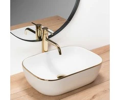 Praustuvas Rea Belinda, Baltas/Gold Edge