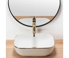 Praustuvas Rea Belinda, Baltas/Gold Edge