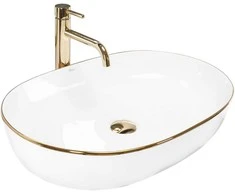 Praustuvas Rea Cleo 61, Baltas/Gold Edge