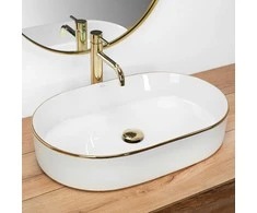 Praustuvas Rea Nadia 60, Baltas/Gold Edge
