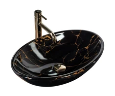 Praustuvas REA Pamela, Juodas Marble Shiny