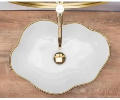 Praustuvas Rea Pearl, Baltas/Gold Edge