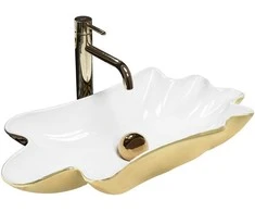 Praustuvas REA Sea Infinity Gold/Baltas su Click-Clack