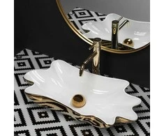 Praustuvas REA Sea Infinity Gold/Baltas su Click-Clack