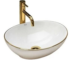 Praustuvas Rea Sofia, Baltas/Gold Edge