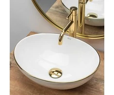 Praustuvas Rea Sofia, Baltas/Gold Edge