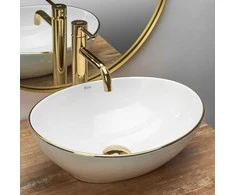 Praustuvas Rea Sofia, Baltas/Gold Edge