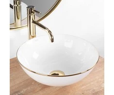 Praustuvas REA Stella, Baltas/Gold edge