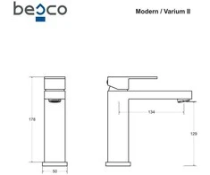 Praustuvo maišytuvas Besco Modern / Varium II, Juodas matt