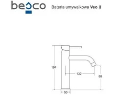 Praustuvo maišytuvas Besco Veo II, Graphite