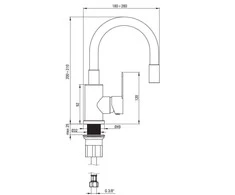 Praustuvo maišytuvas Deante Lupo BLU_W240, Baltas/Steel