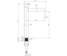 Praustuvo maišytuvas Deante Silia Tall, BQS_020K, Chrome