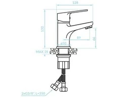 Praustuvo maišytuvas Kuchinox BORGO su klik-klak, BKB_022D, Chrome