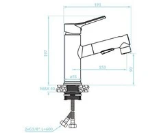 Praustuvo maišytuvas Kuchinox FONTE su klik-klak, BQT_029D, Chrome