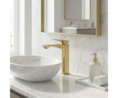 Praustuvo maišytuvas PREMIUM REA Prime Low, Brushed Gold