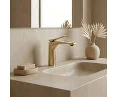 Praustuvo maišytuvas PREMIUM REA Vision Low, Brushed Gold