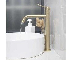 Praustuvo maišytuvas REA Lugano Slim High, Brushed Gold