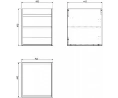 Praustuvo spintelės korpusas Mexen Box-A, 40 cm, Baltas glossy