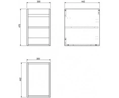Praustuvo spintelės korpusas Mexen Box-A, 30 cm, Baltas glossy