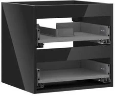 Praustuvo spintelės korpusas Mexen Box-A, 50 cm, 2 stalčiai, Juodas glossy