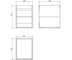 Praustuvo spintelės korpusas Mexen Box-A, 35 cm, Baltas glossy
