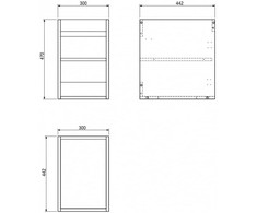 Praustuvo spintelės korpusas Mexen Box-A, 30 cm, Baltas matt