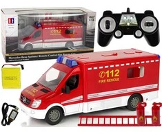 Priešgaisrinės tarnybos „Mercedes Sprinter“ automobilis su nuotolinio valdymo pultu