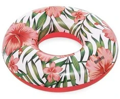 Pripučiamas plaukimo ratas Bestway Tropical, 119 cm, rožinis