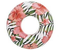 Pripučiamas plaukimo ratas Bestway Tropical, 119 cm, rožinis