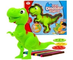 Projektorius dinzoauras T-rex su rašikliais
