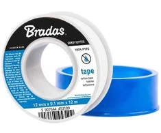 PTFE juosta 12mm x 0,1mm x 12m Bradas
