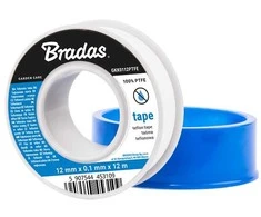 PTFE juosta 12mm x 0,1mm x 12m Bradas