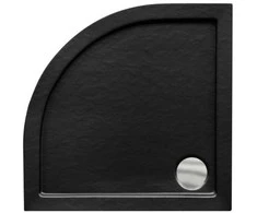 Pusapvalis dušo padėklas Besco Aron SlimLine Stone Effect New, 90 x 90 x 5,5 cm